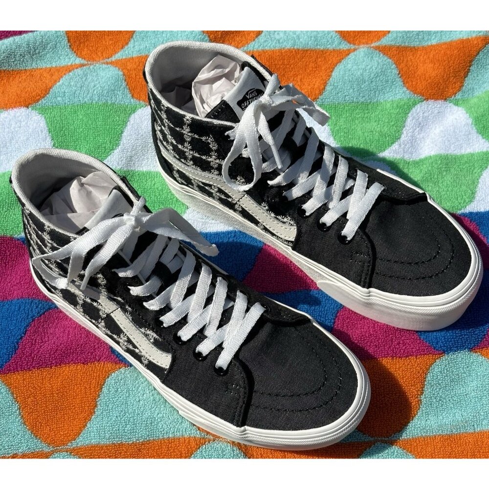 Vans Black & White High-Top Skate Sneakers